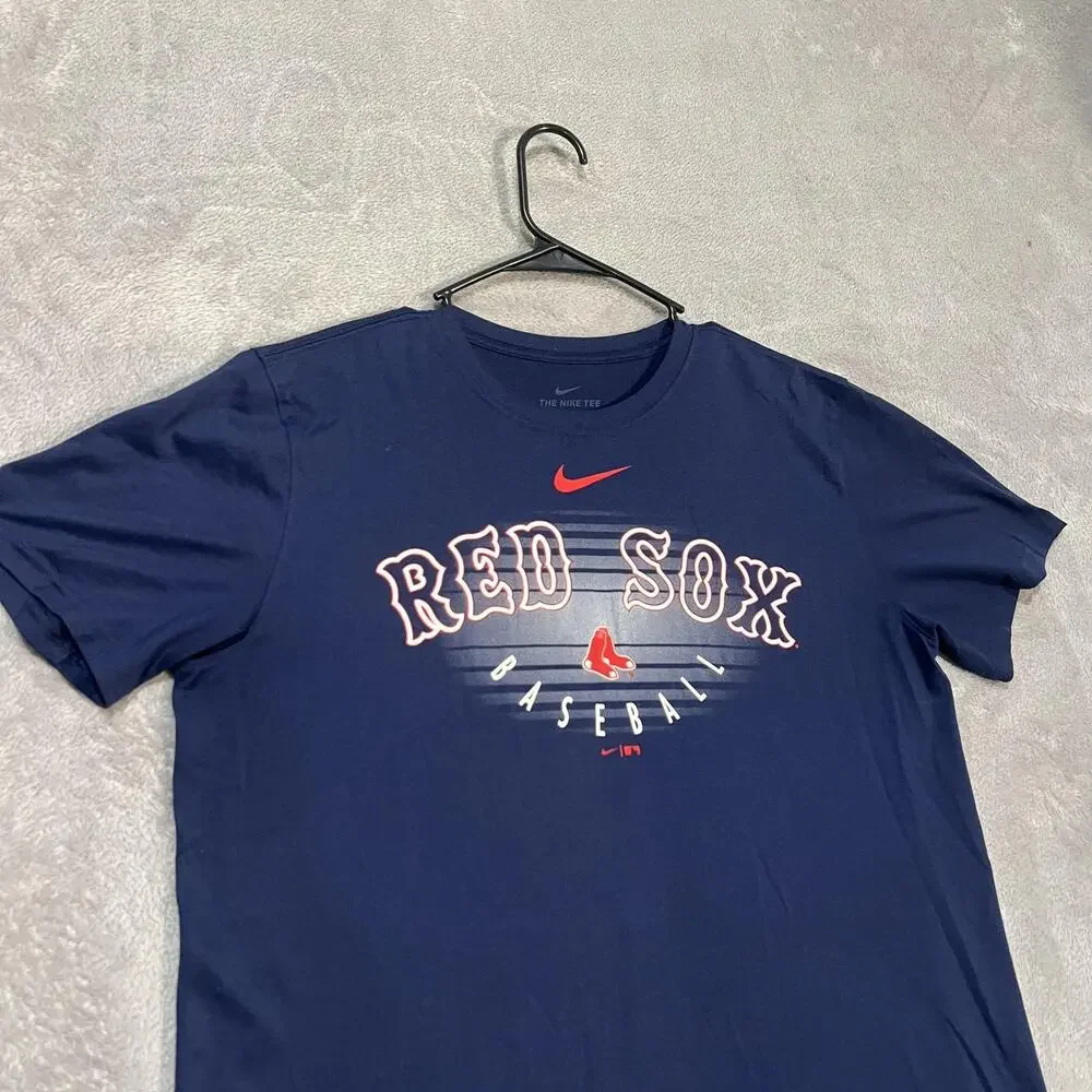 Boston Red Sox Shirt Mens Large Blue MLB Baseball Nike Dri Fit Tee Performance - Picture 2 of 7